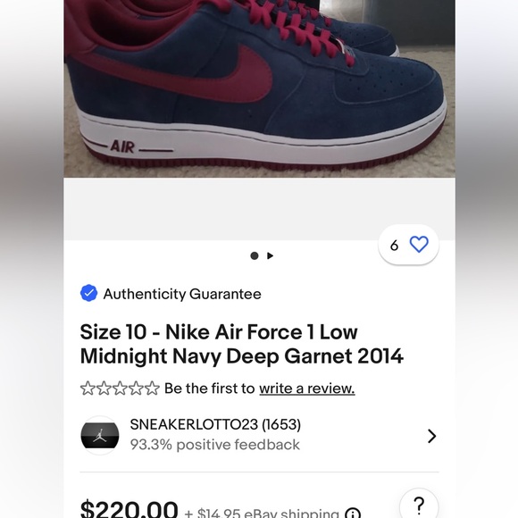 Nike Air Force 1 Low Midnight Navy Deep Garnet 2014 - Picture 2 of 13